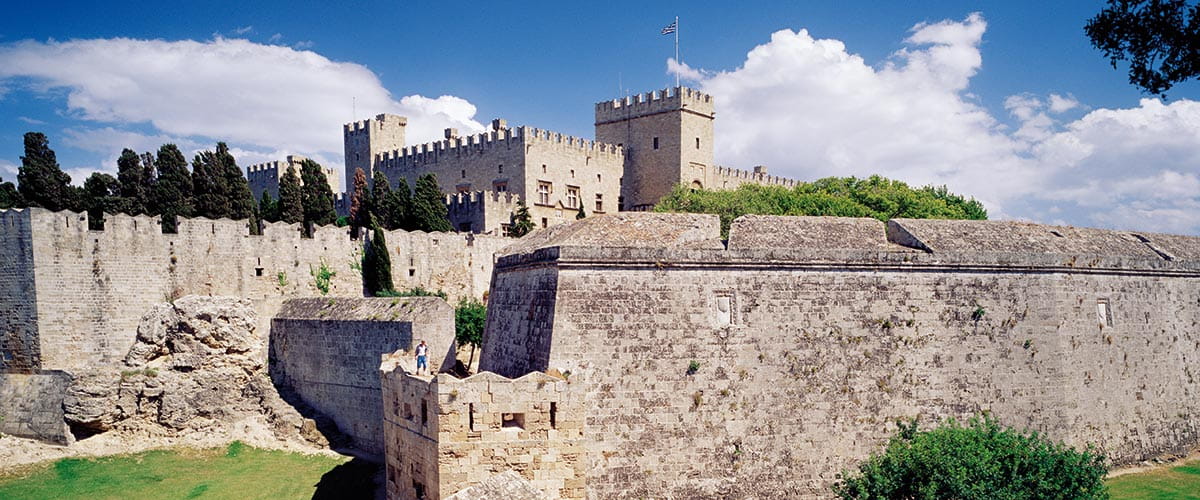 The walled city of Rhodes, Greece